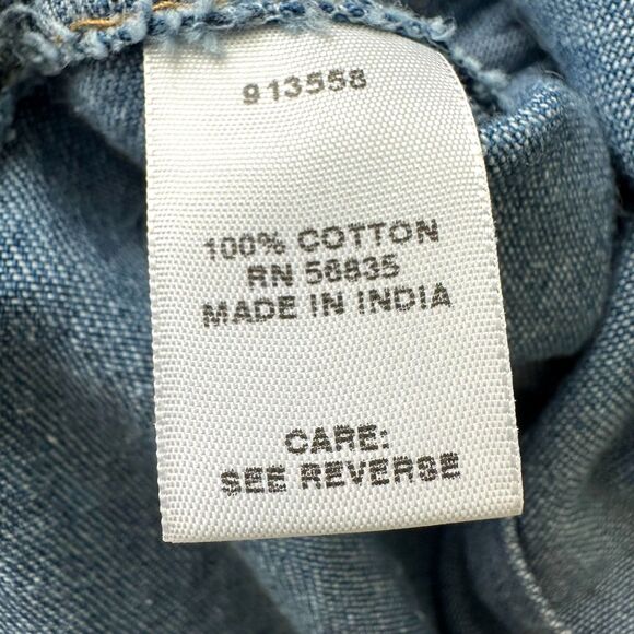 Vintage Cabela's Women's XL Embroidered Denim Shirt Western Jean Button-up - Picture 6 of 9